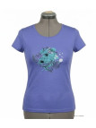 Tee-shirt Femme Mayflower DANIELE3 : Bleu Large & Sérigraphie