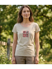 MAYFLOWER DATURA1 - Tee-shirt Col Rond Beige en Coton Doux