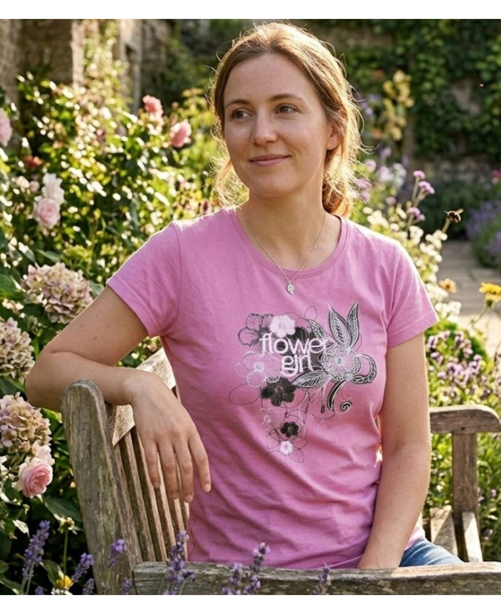 MAYFLOWER DAVY2 - Tee-shirt Col Rond Lilas/Rose 100% Coton