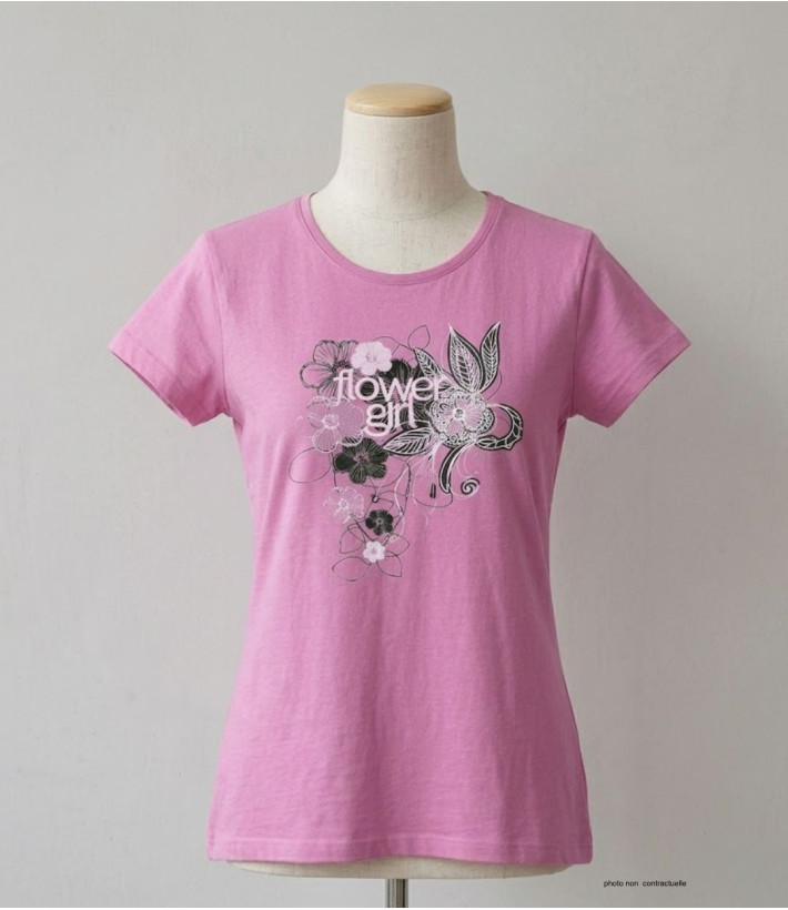 MAYFLOWER DAVY2 - Tee-shirt Col Rond Lilas/Rose 100% Coton