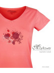 MAYFLOWER DELFINO2 - Tee-shirt Col V Rose 100% Coton Jersey
