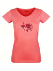 MAYFLOWER DELFINO2 - Tee-shirt Col V Rose 100% Coton Jersey