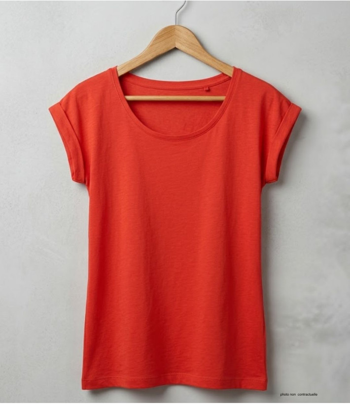 MAYFLOWER DELHI1 - Tee-shirt Sans Manches Orange Coton Flammé