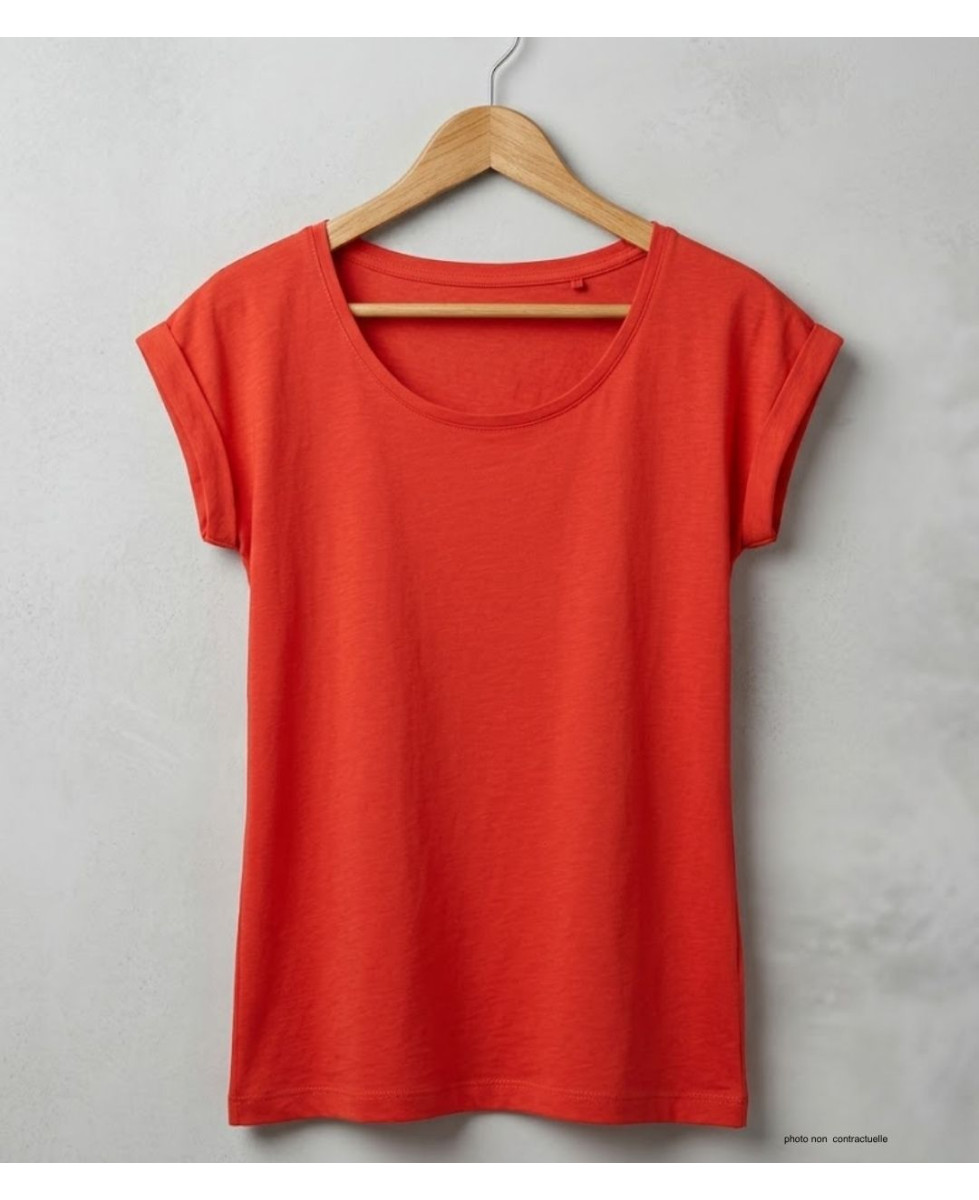 MAYFLOWER DELHI1 - Tee-shirt Sans Manches Orange Coton Flammé