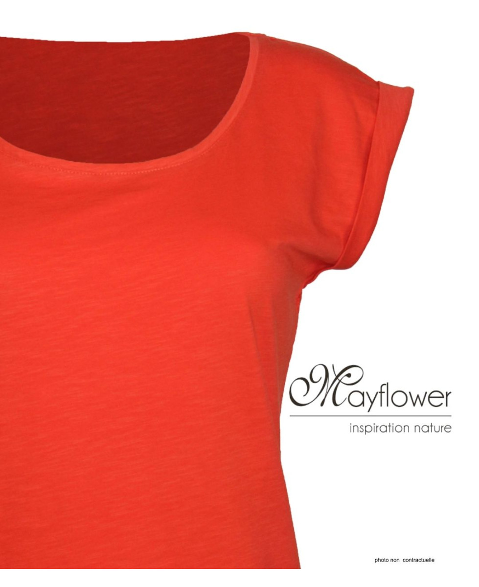 MAYFLOWER DELHI1 - Tee-shirt Sans Manches Orange Coton Flammé