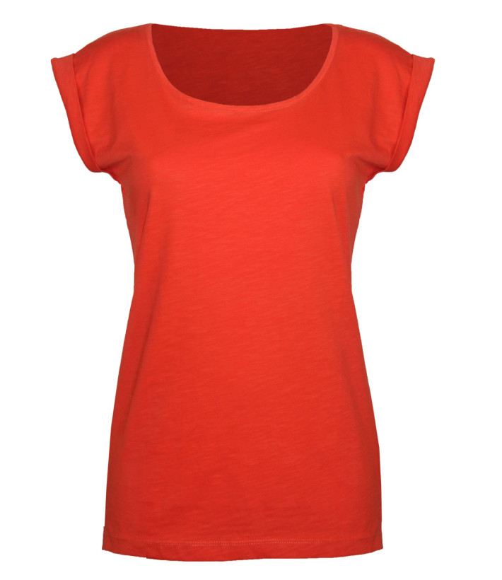 MAYFLOWER DELHI1 - Tee-shirt Sans Manches Orange Coton Flammé