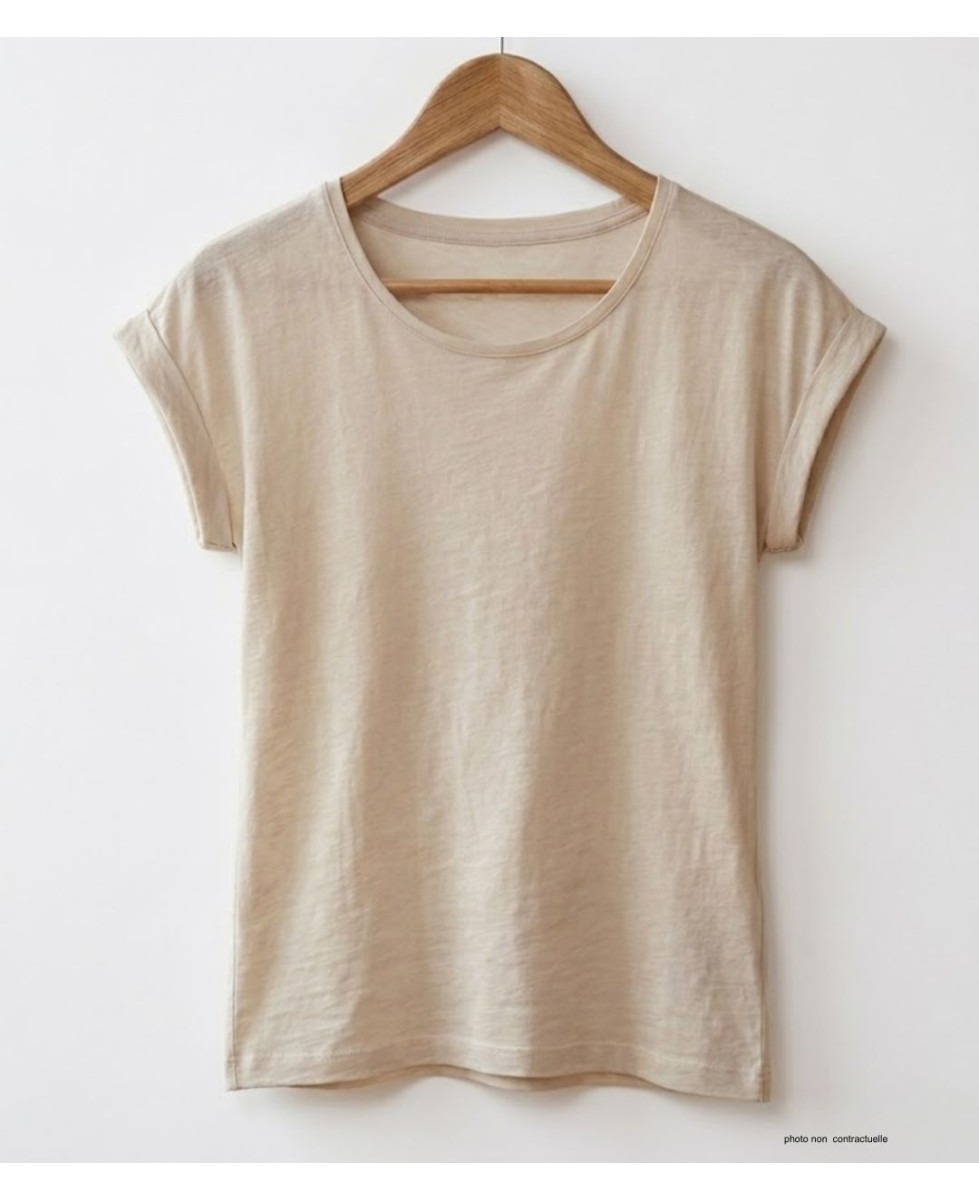 MAYFLOWER DELHI2 - Tee-shirt Sans Manches Beige Coton Flammé