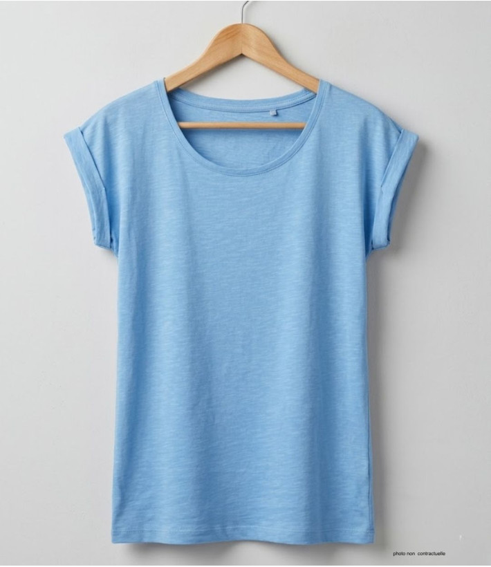 MAYFLOWER DELHI3 - Tee-shirt Sans Manches Bleu Ciel Coton