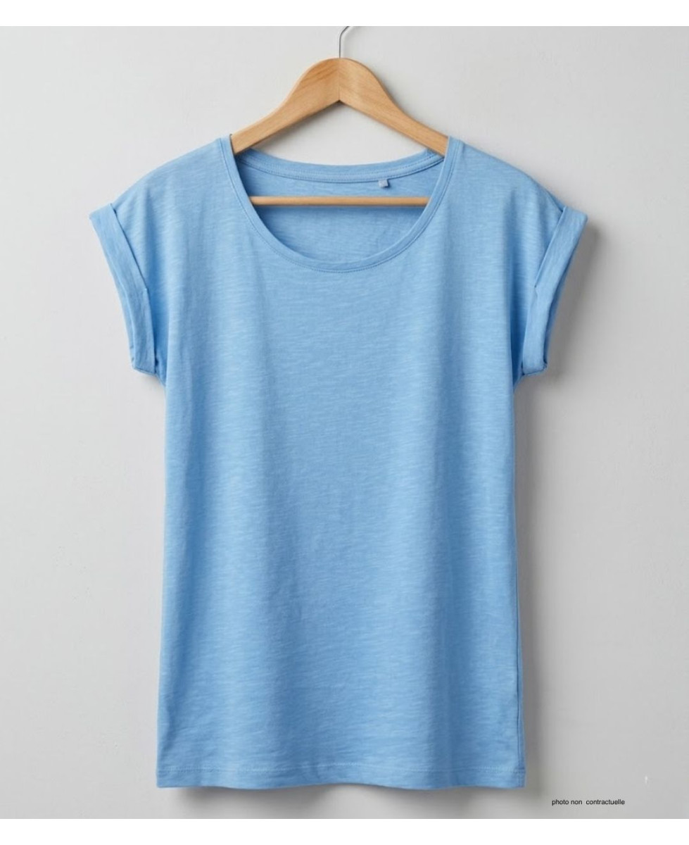 MAYFLOWER DELHI3 - Tee-shirt Sans Manches Bleu Ciel Coton