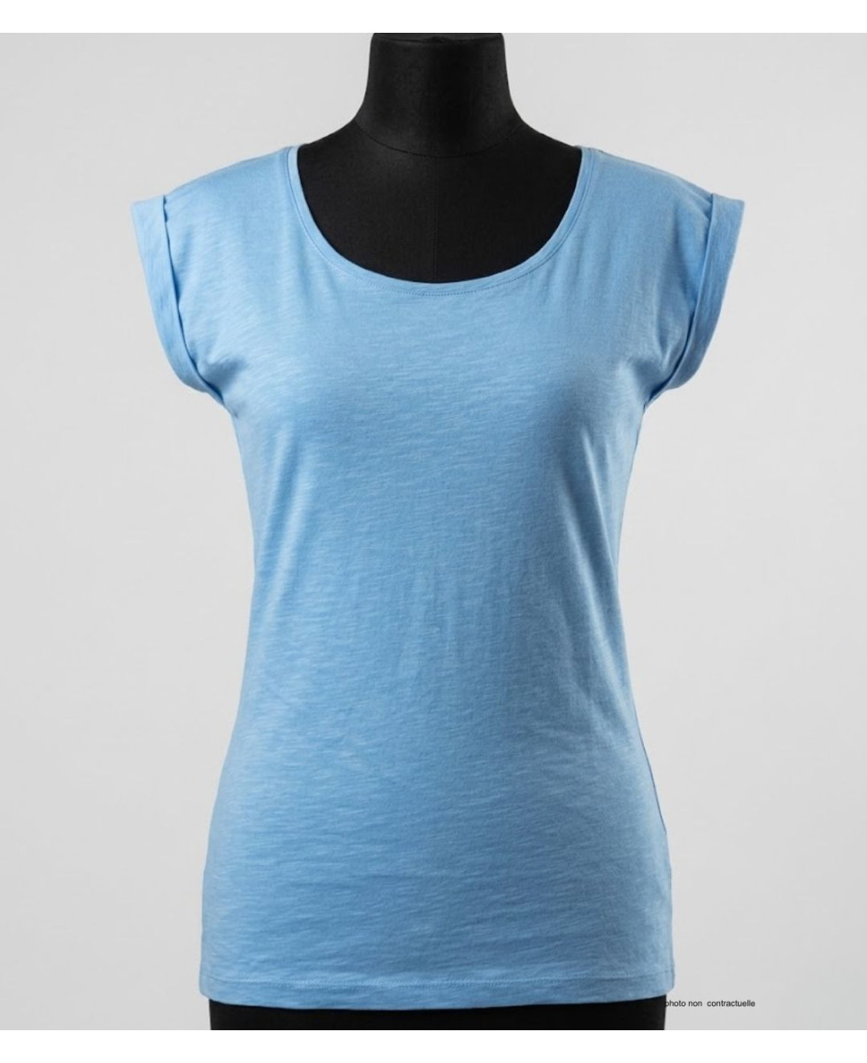 MAYFLOWER DELHI3 - Tee-shirt Sans Manches Bleu Ciel Coton