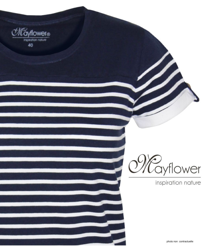 Tee-shirt marin femme MAYFLOWER DELICAT1 bleu blanc