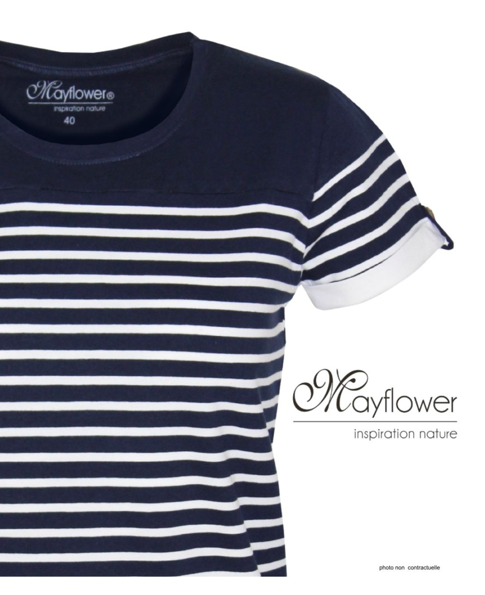 Tee-shirt marin femme MAYFLOWER DELICAT1 bleu blanc