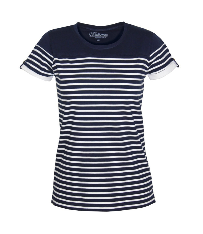 Tee-shirt marin femme MAYFLOWER DELICAT1 bleu blanc
