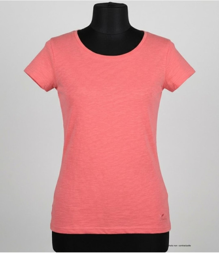 MAYFLOWER DERICK2 - Tee-shirt Col Bateau Corail 100% Coton