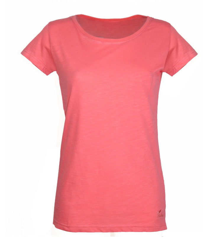 MAYFLOWER DERICK2 - Tee-shirt Col Bateau Corail 100% Coton