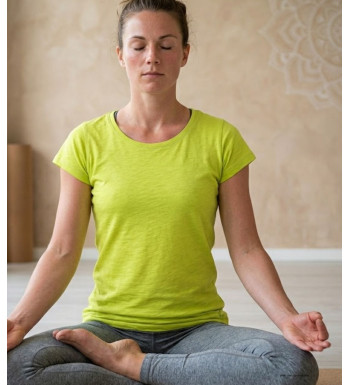 MAYFLOWER DERICK4 - Tee-shirt Col Bateau Jaune 100% Coton