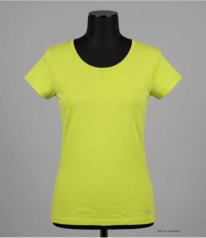 MAYFLOWER DERICK4 - Tee-shirt Col Bateau Jaune 100% Coton