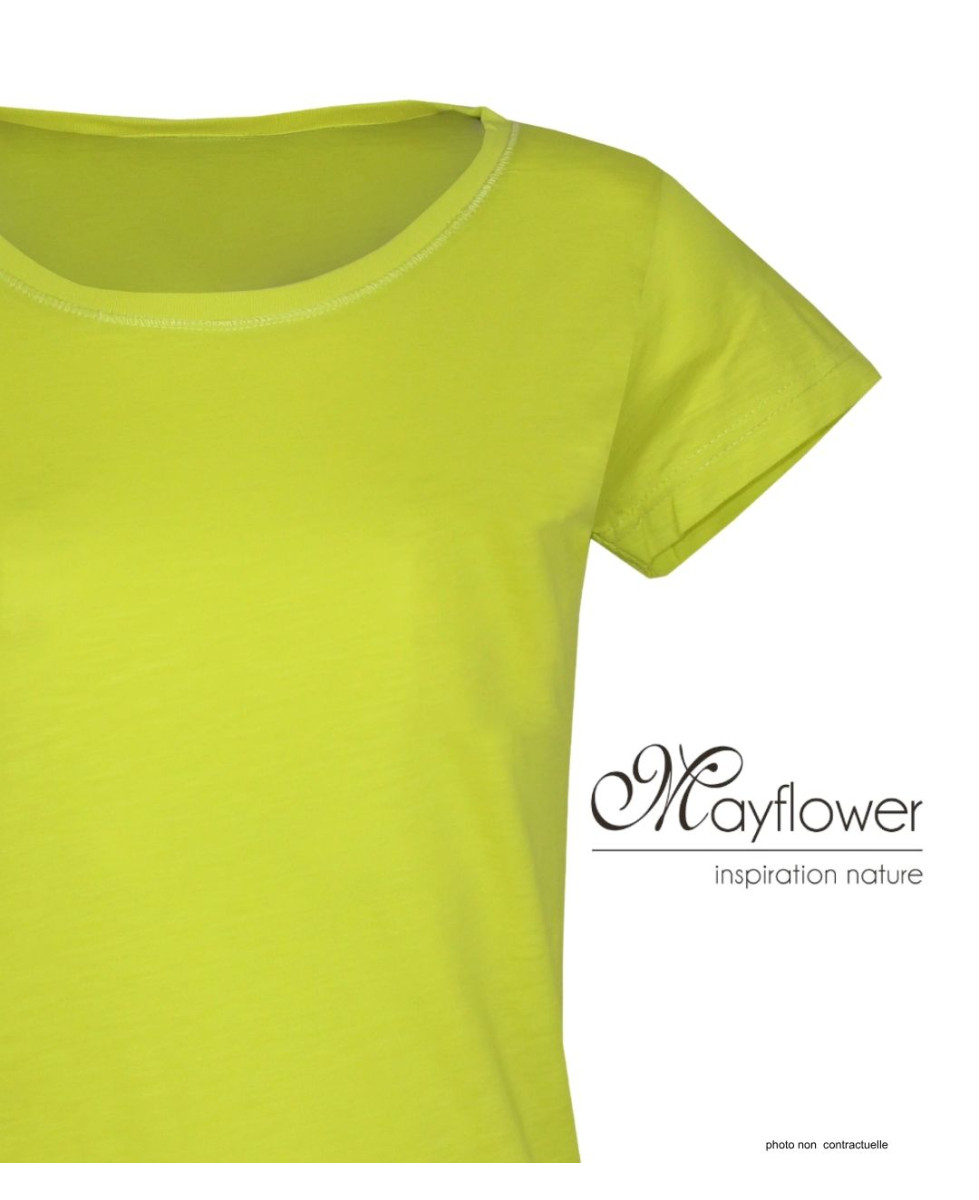 MAYFLOWER DERICK4 - Tee-shirt Col Bateau Jaune 100% Coton