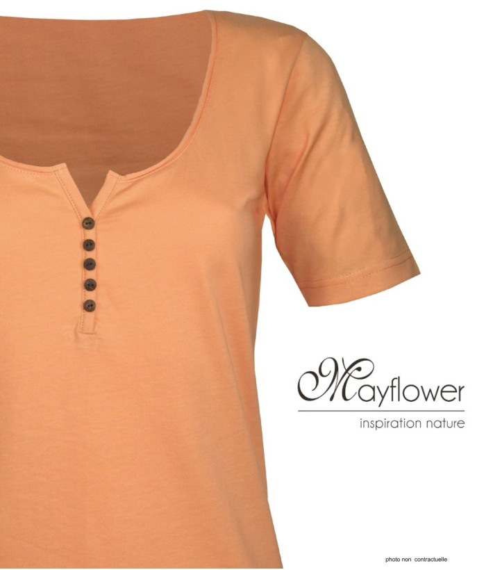 MAYFLOWER DETROIT1 - Tee-shirt Coton Bio Orange Pêche Boutique
