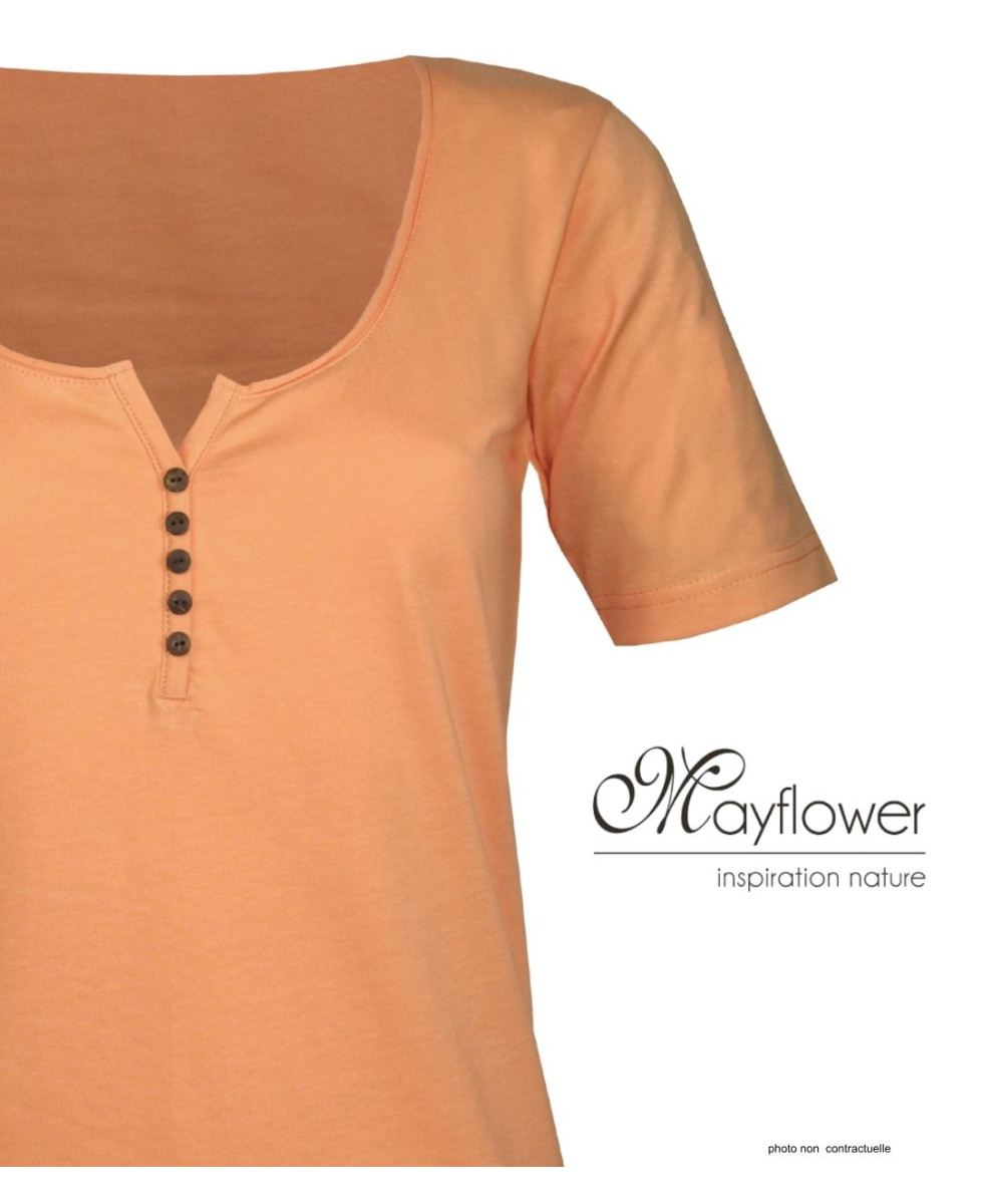 MAYFLOWER DETROIT1 - Tee-shirt Coton Bio Orange Pêche Boutique