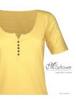 MAYFLOWER DETROIT2 - Tee-shirt Coton Bio Jaune Col Boutonné