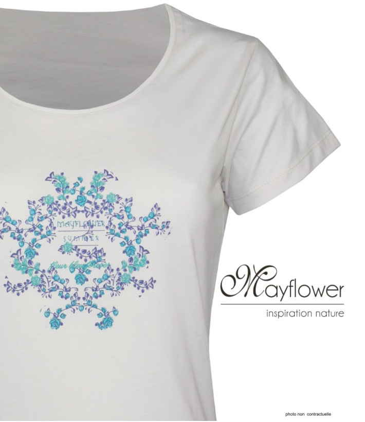 Tee-shirt Mayflower Diapo2 Blanc - Pur Coton & Sérigraphie