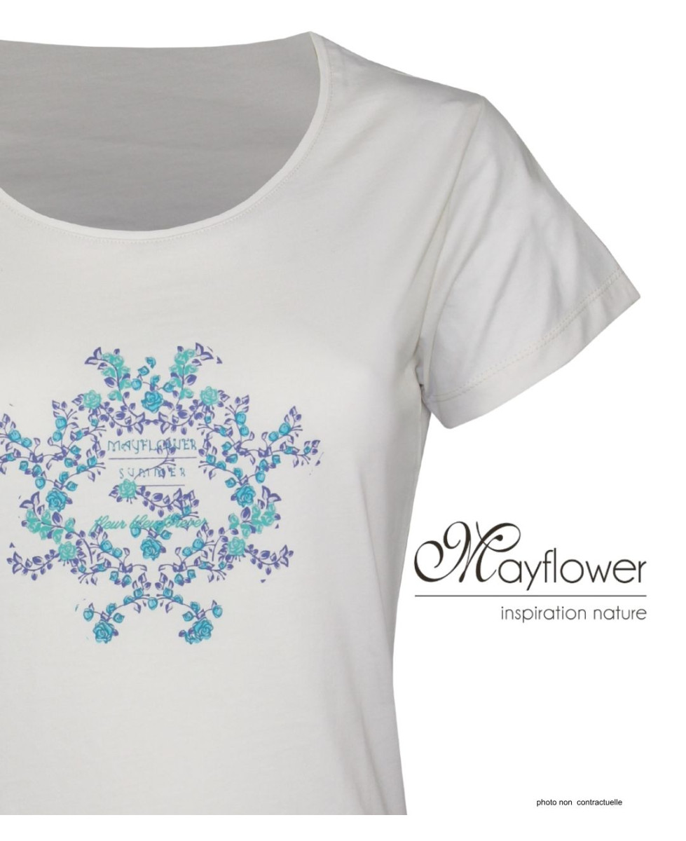 Tee-shirt Mayflower Diapo2 Blanc - Pur Coton & Sérigraphie