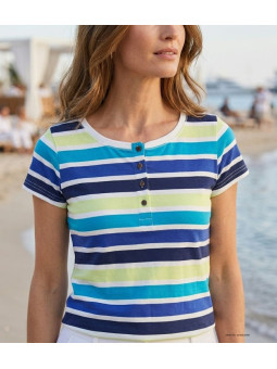 Tee-shirt Mayflower Diwane2 Rayé - Pur Coton Style Marin