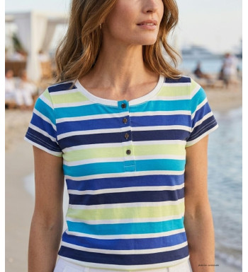 Tee-shirt Mayflower Diwane2 Rayé - Pur Coton Style Marin