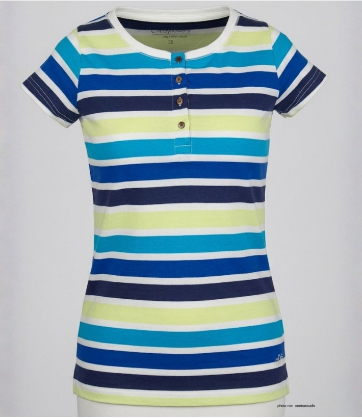 Tee-shirt Mayflower Diwane2 Rayé - Pur Coton Style Marin