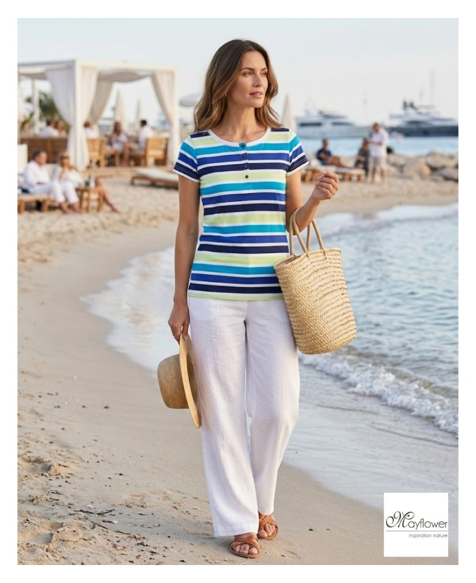 Tee-shirt Mayflower Diwane2 Rayé - Pur Coton Style Marin