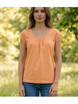 Tee-shirt pêche DJIBOUTI1 coton bio col rond femme