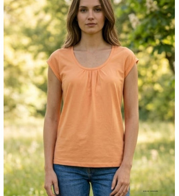 Tee-shirt pêche DJIBOUTI1 coton bio col rond femme