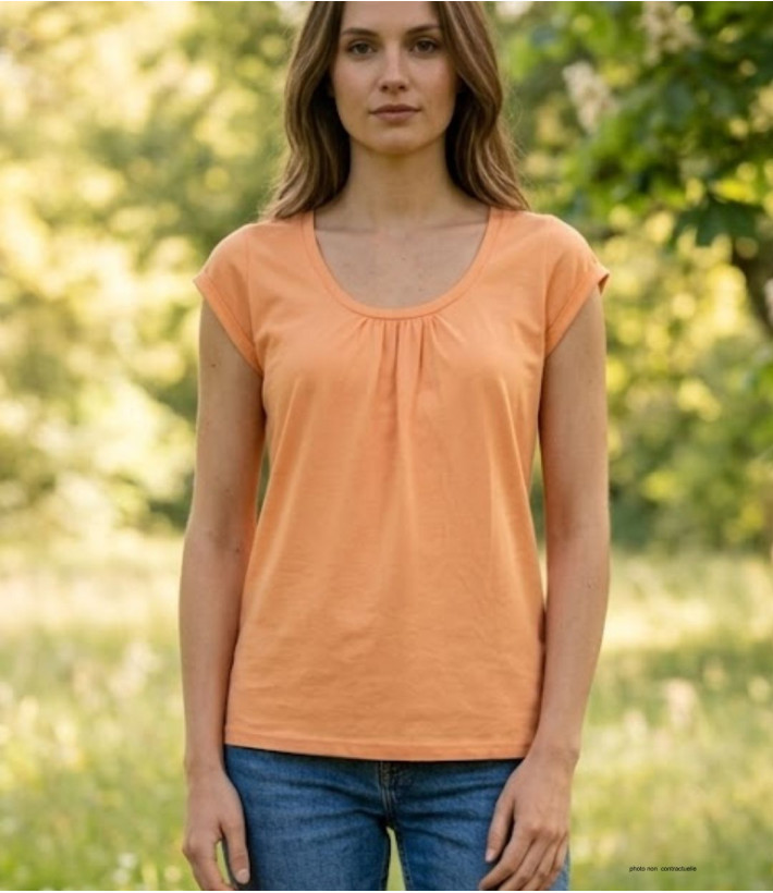 Tee-shirt pêche DJIBOUTI1 coton bio col rond femme