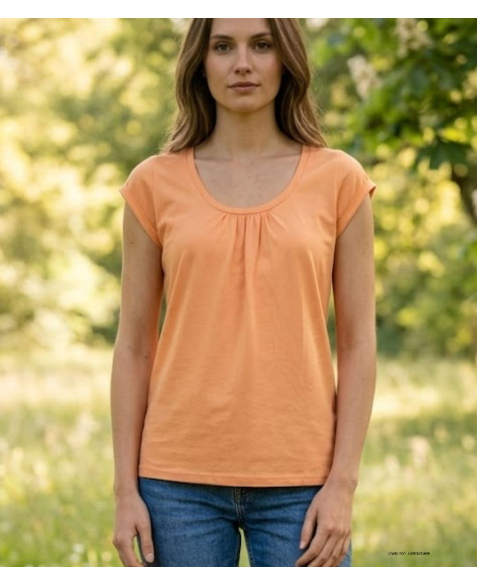 Tee-shirt pêche DJIBOUTI1 coton bio col rond femme