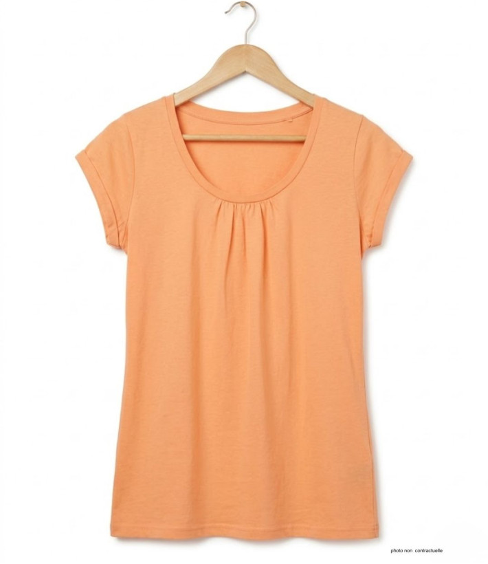 Tee-shirt pêche DJIBOUTI1 coton bio col rond femme