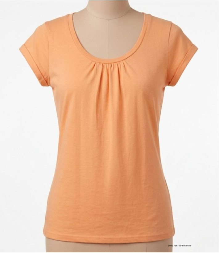 Tee-shirt pêche DJIBOUTI1 coton bio col rond femme