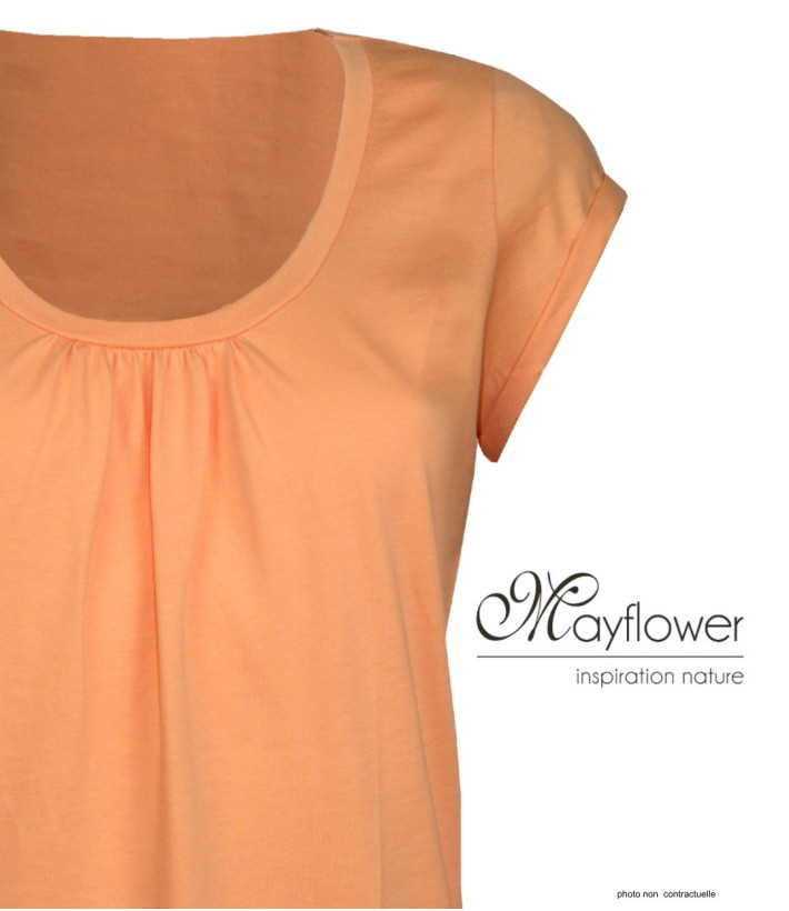 Tee-shirt pêche DJIBOUTI1 coton bio col rond femme