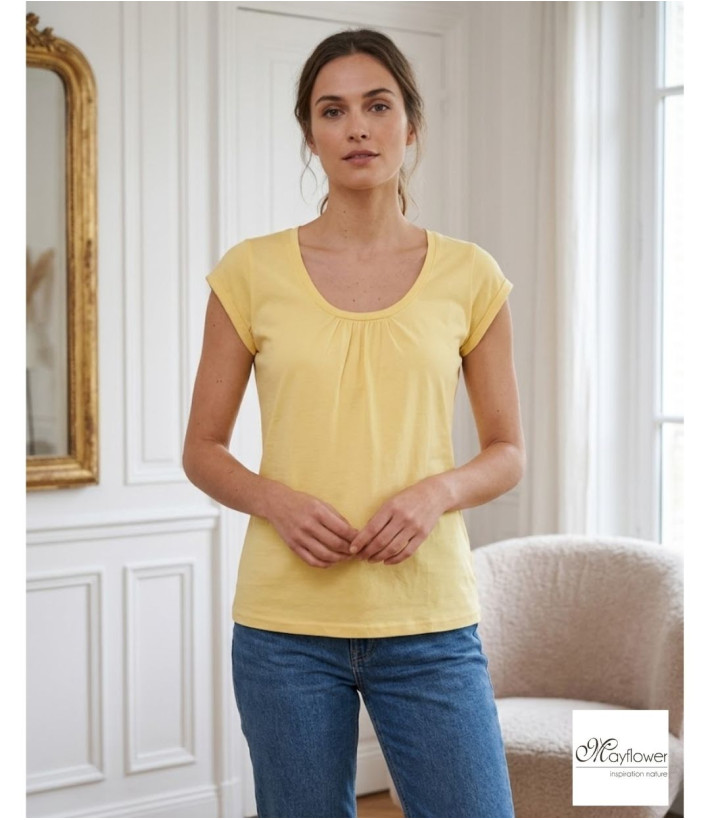 Tee-shirt Mayflower Djibouti2 Jaune - Coton Bio & Fronces