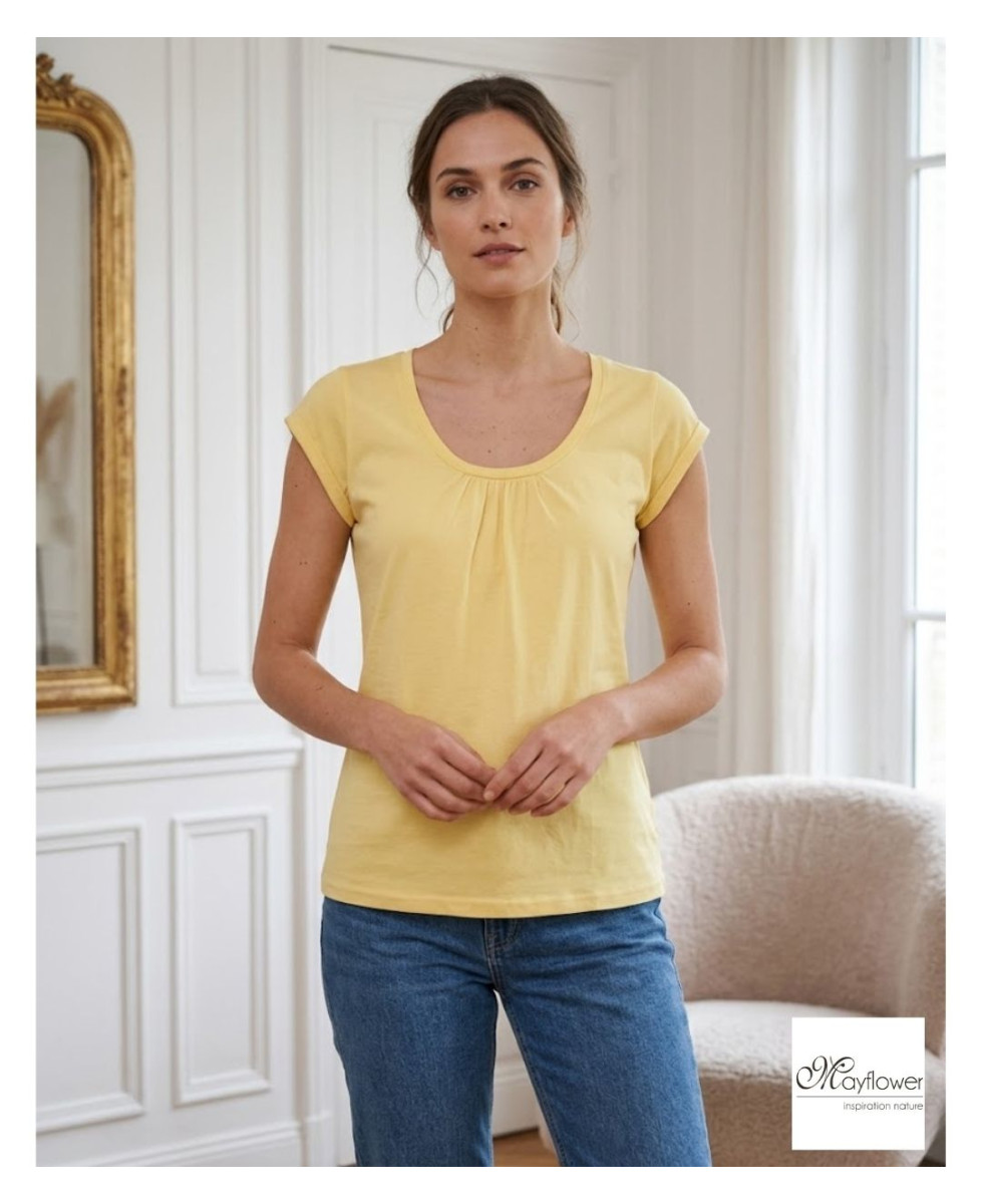 Tee-shirt Mayflower Djibouti2 Jaune - Coton Bio & Fronces