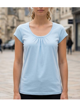 Tee-shirt Mayflower Djibouti3 Bleu Clair - Coton Bio & Fronces