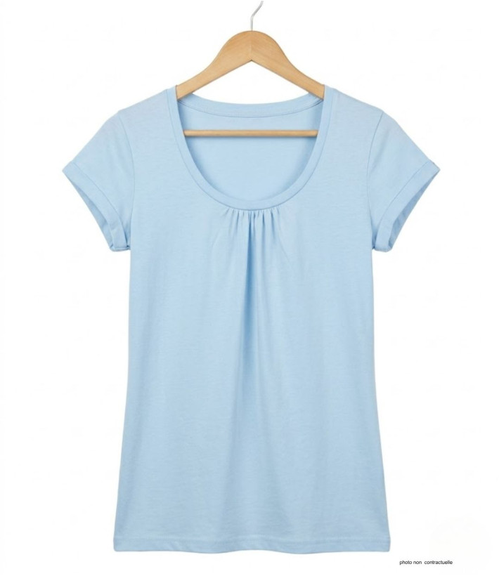 Tee-shirt Mayflower Djibouti3 Bleu Clair - Coton Bio & Fronces
