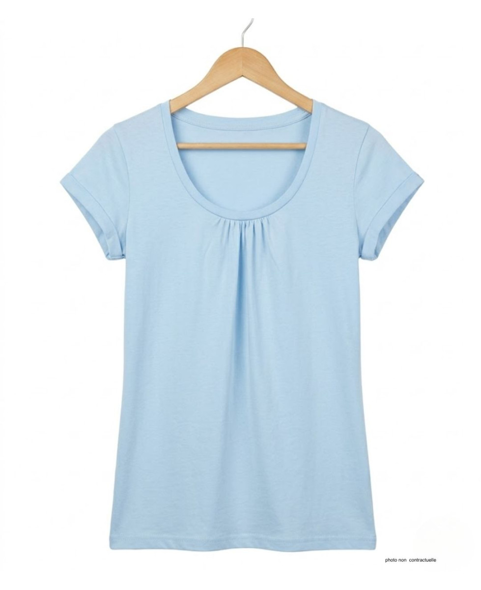 Tee-shirt Mayflower Djibouti3 Bleu Clair - Coton Bio & Fronces