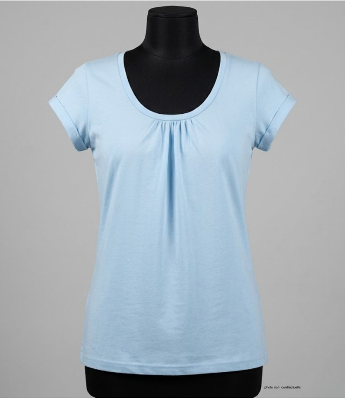 Tee-shirt Mayflower Djibouti3 Bleu Clair - Coton Bio & Fronces