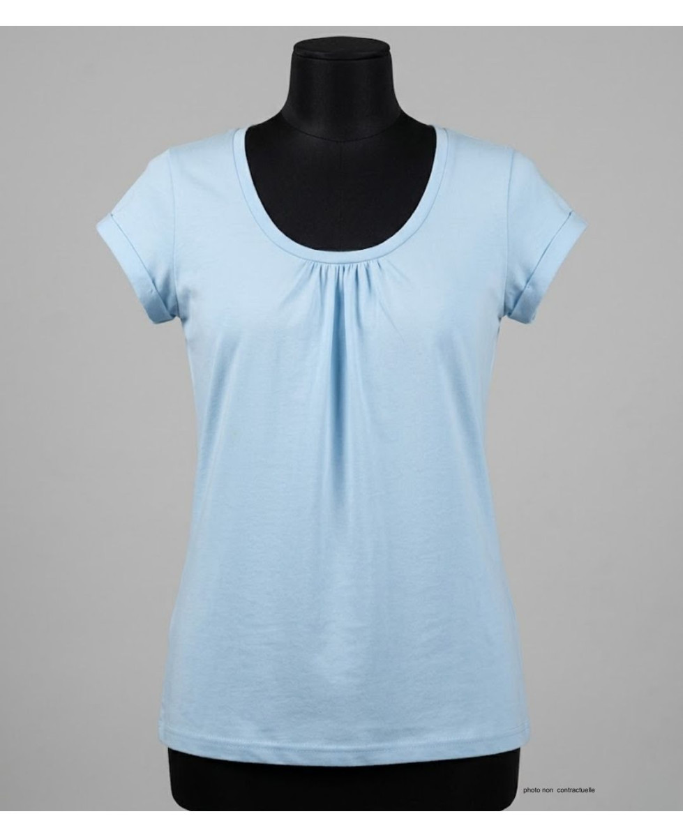 Tee-shirt Mayflower Djibouti3 Bleu Clair - Coton Bio & Fronces