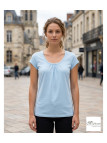 Tee-shirt Mayflower Djibouti3 Bleu Clair - Coton Bio & Fronces
