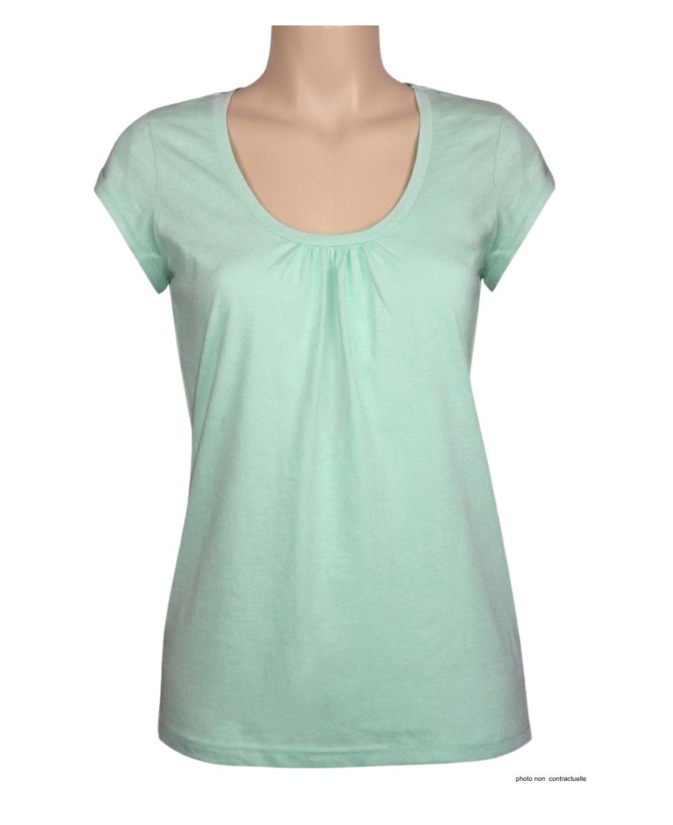 Tee-shirt Mayflower Djibouti4 Vert Sauge - Coton Bio & Fronces