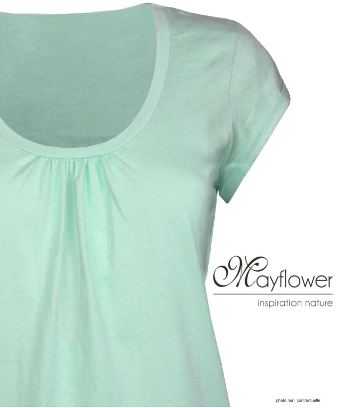 Tee-shirt Mayflower Djibouti4 Vert Sauge - Coton Bio & Fronces