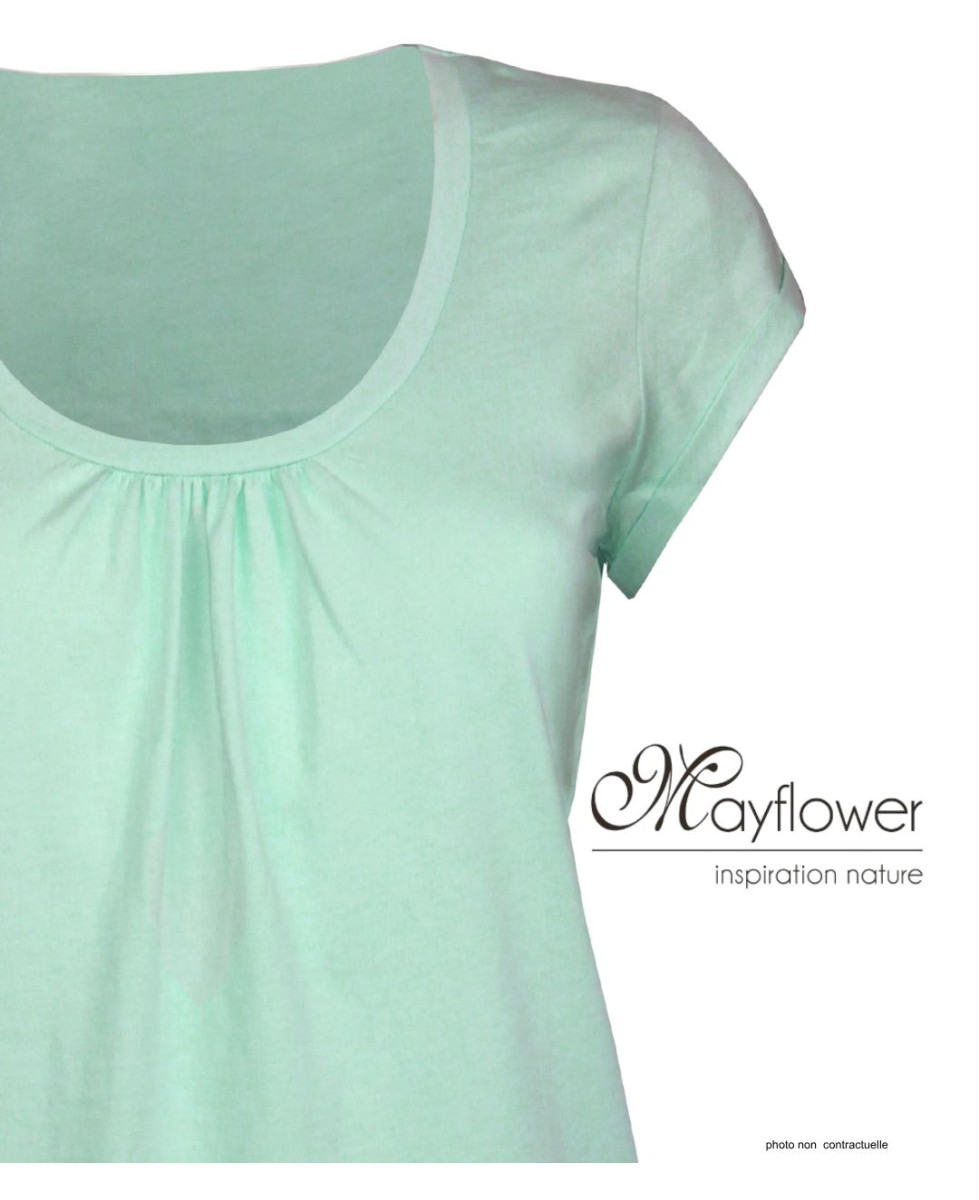 Tee-shirt Mayflower Djibouti4 Vert Sauge - Coton Bio & Fronces
