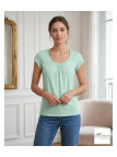 Tee-shirt Mayflower Djibouti4 Vert Sauge - Coton Bio & Fronces